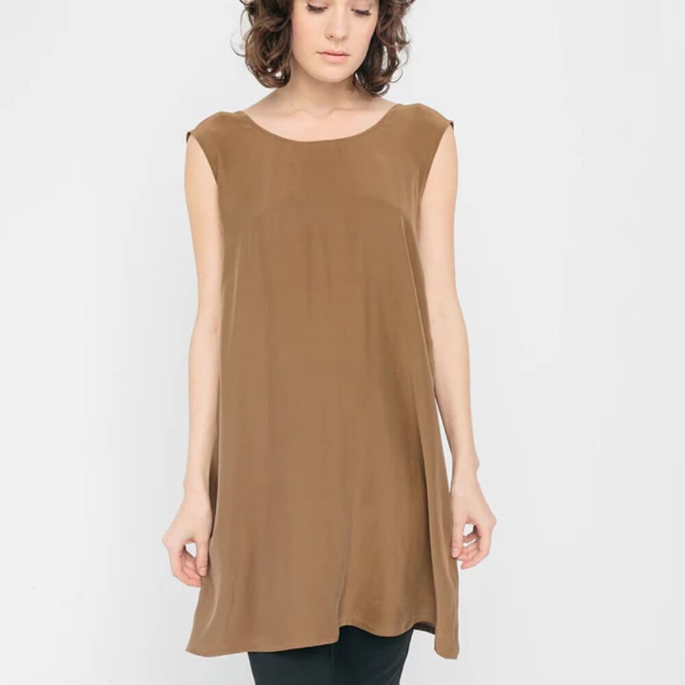 Elizabeth Suzann Marlena Dress in Moss Silk Crepe, XS